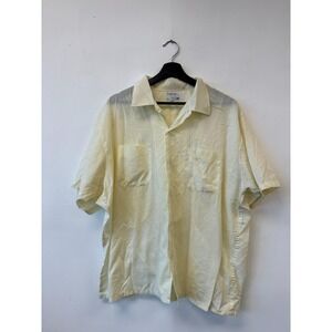 Vintage Truwal Shirt Mens XL Yellow Permanent Press Camp Short Sleeve 60s
